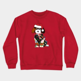 Bernedoodle Decorated With Christmas Lights Crewneck Sweatshirt